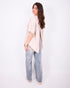 lace back split t-shirt creme