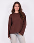 Lace split longsleeve brown