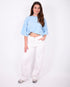 foldover stretch jeans off white
