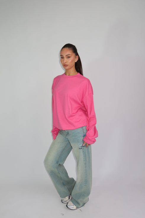 priority blanc longsleeve hot pink