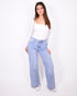 Studs Wide leg stretch jeans light blue
