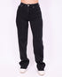 Tall wide leg stretch jeans black