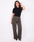 tall wide leg stretch jeans dark green