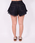 Frayed denim short dark blue