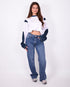 tall wide leg stretch jeans medium blue