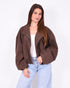 checkered bomber windjacket brown