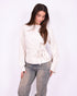Flared sleeve bow top crème