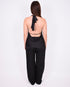 satin halter set black