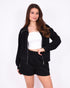 Lined summer tracksuit black