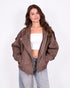 suede bomber jacket brown