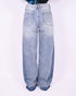 Patch tall wide leg jeans blue