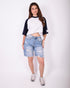 ripped stretch jort vintage blue