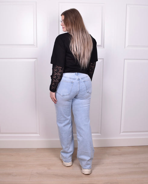 Curve Straight leg stretch jeans light blue 2.0