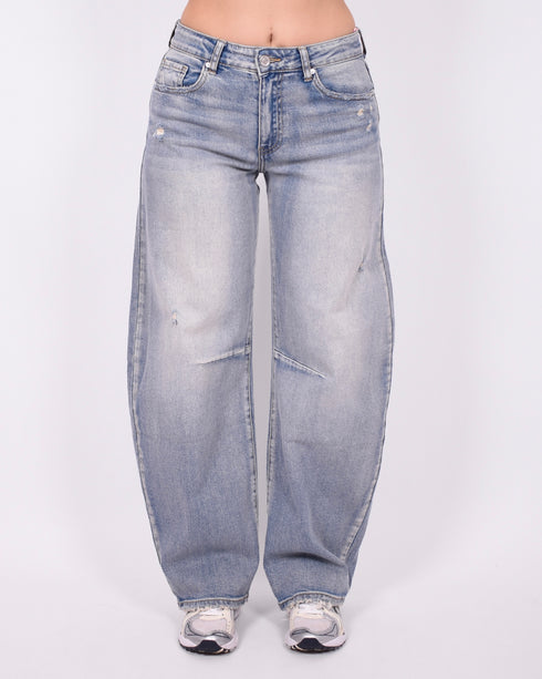 Vintage Washed barrel stretch jeans
