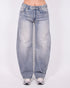 Vintage Washed barrel stretch jeans