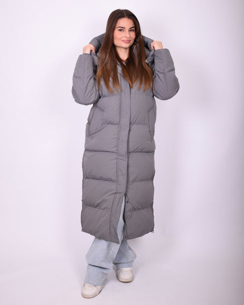 Maxi puffer coat grey
