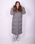 Maxi puffer coat grey