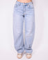 barrel stretch jeans light blue
