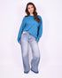 Patch tall wide leg jeans blue