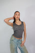priority strass tank top grey
