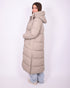 Maxi puffer coat taupe