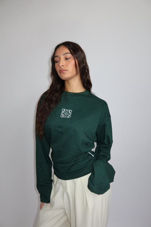 priority monogram snatched longsleeve green