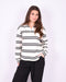 striped polo sweater creme