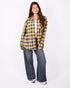 Checkered rhinestone blouse yellow