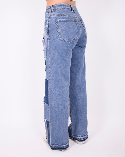 Reworked stretch jeans