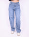 Folded balloon stretch jeans blue