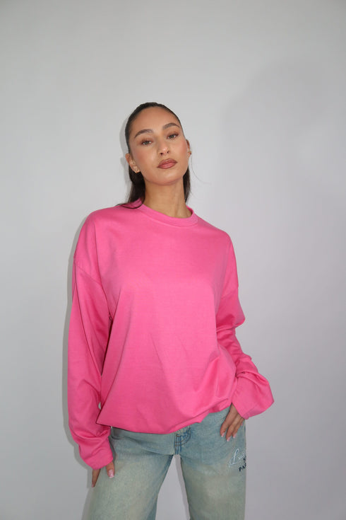 priority blanc longsleeve hot pink