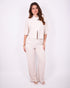 Linnen split blazer set beige