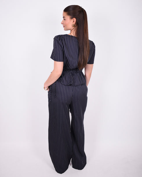 Pinstripe two piece navy
