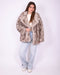 faux fur coat beige