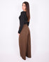 pinstripe pleated pantalon brown
