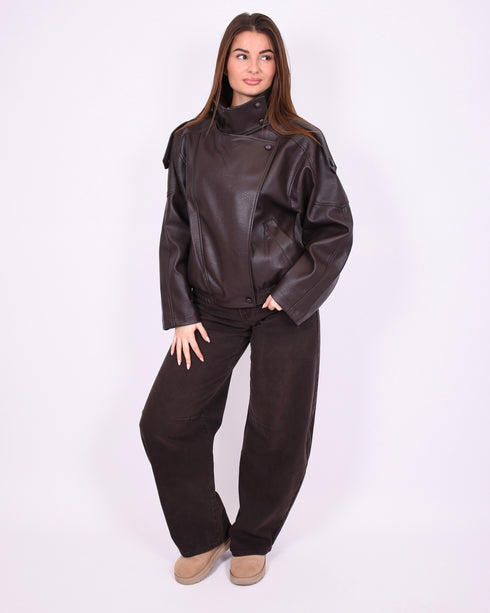 urban leather jacket brown