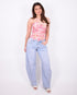 Lined barrel stretch jeans