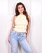 open back halter top yellow