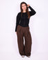 Pleated pantalon Brown