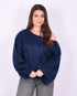 fluffy off shoulder sweater navy