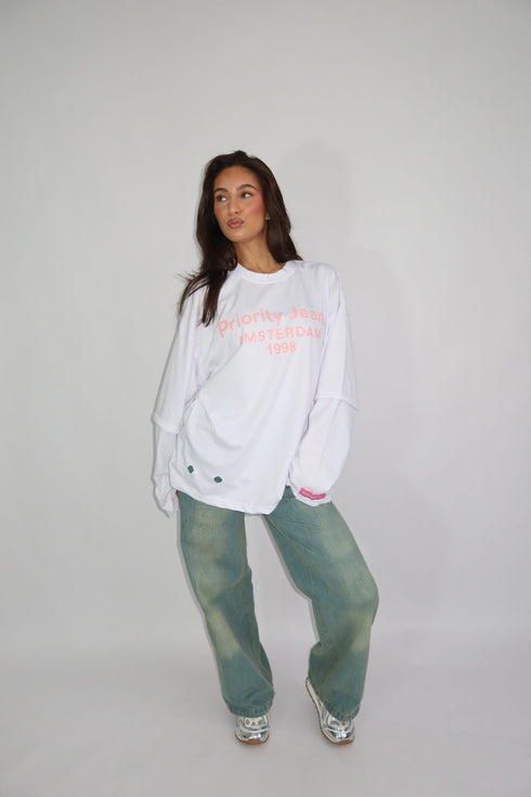 Priority Destroyed Amsterdam longsleeve white