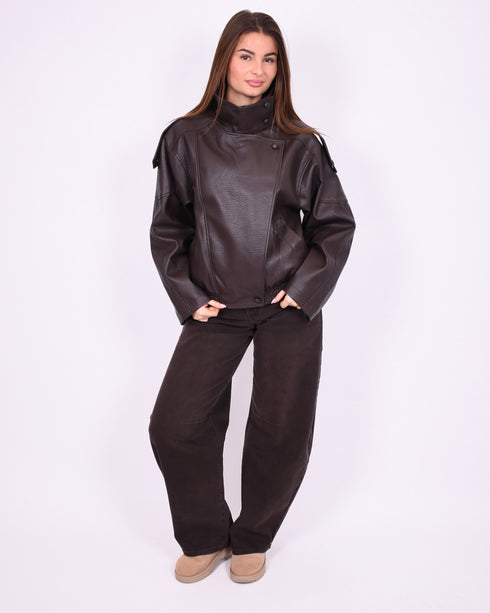 urban leather jacket brown