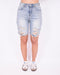 ripped stretch jort vintage blue 3.0