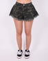 frayed denim short camo