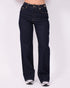 Gold detail stretch jeans dark blue