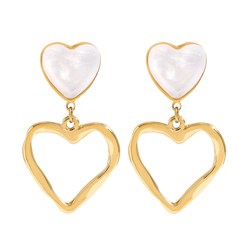 Pearl heart earrings