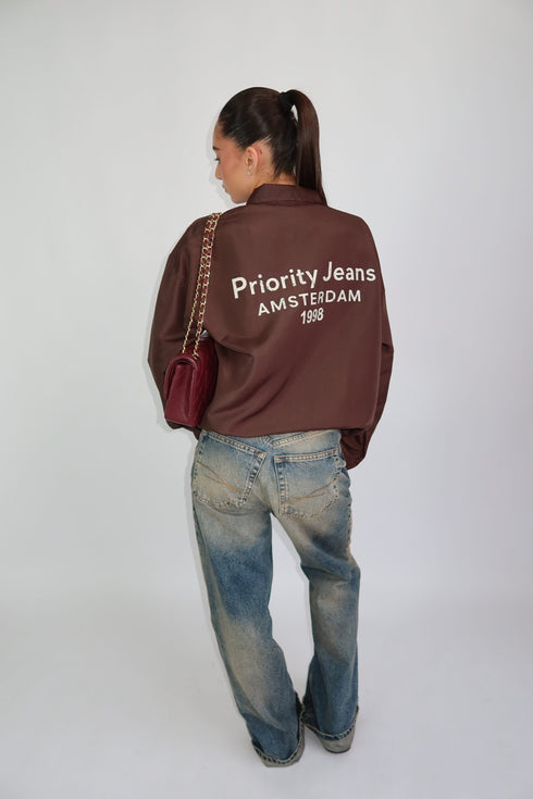 priority jeans windjacket brown