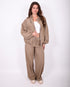 Jenna checkered pants taupe