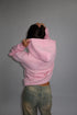 Priority Rhinestone zip hoodie pink