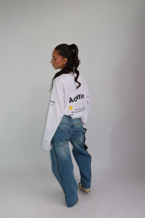 priority adulting longsleeve white